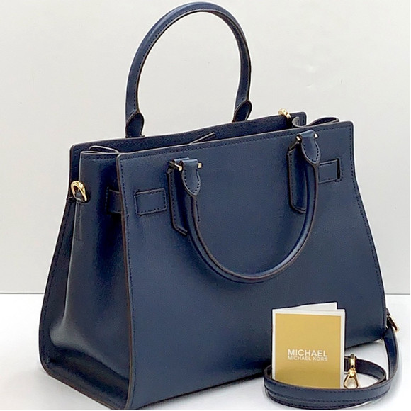 Michael Kors Bags Michael Kors Hamilton Medium Satchel Shoulder Crossbody Bag Navy Color